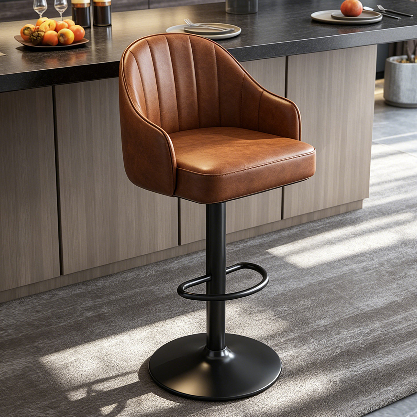 Modern Stylish Bar Stool | Household High Stool | Adjustable Bar Chair for Front Desk, Cafés, Restaurants, and Bubble Tea Shops