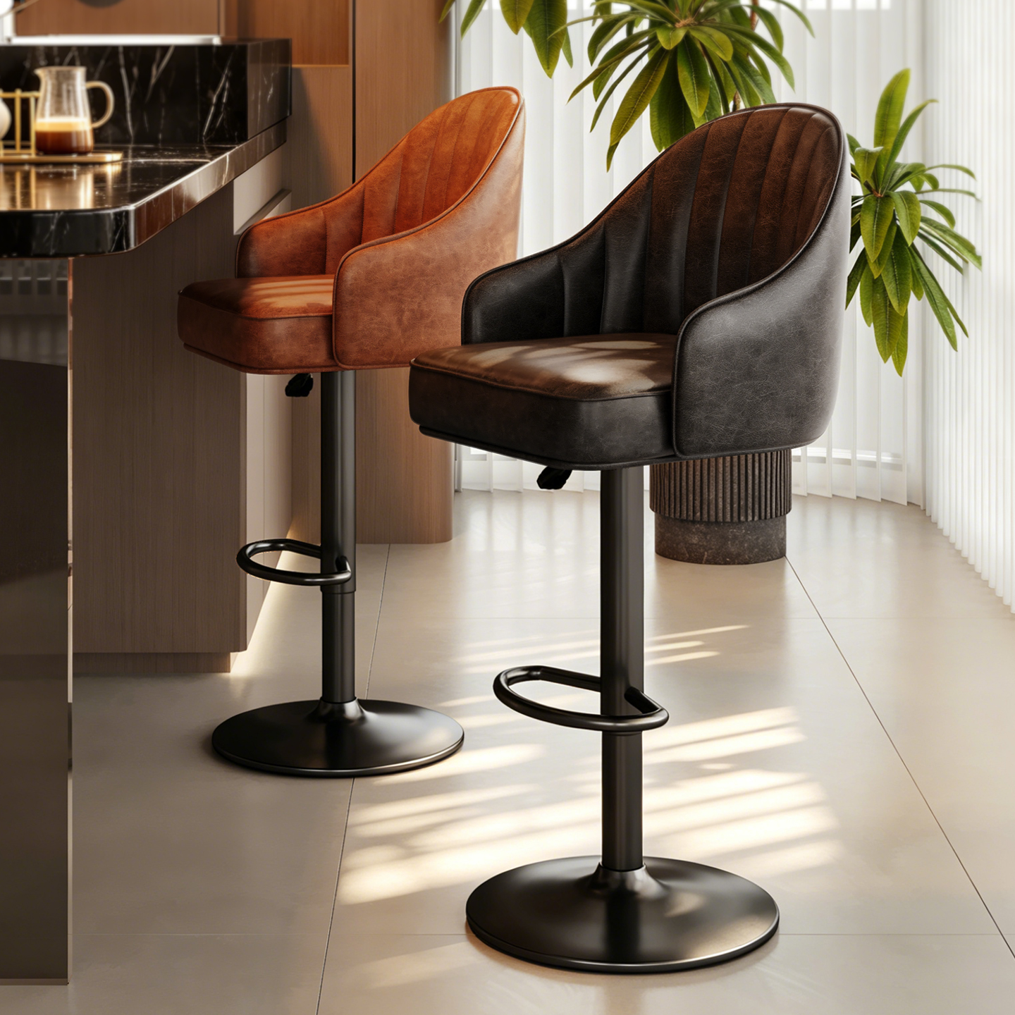 Modern Stylish Bar Stool | Household High Stool | Adjustable Bar Chair for Front Desk, Cafés, Restaurants, and Bubble Tea Shops
